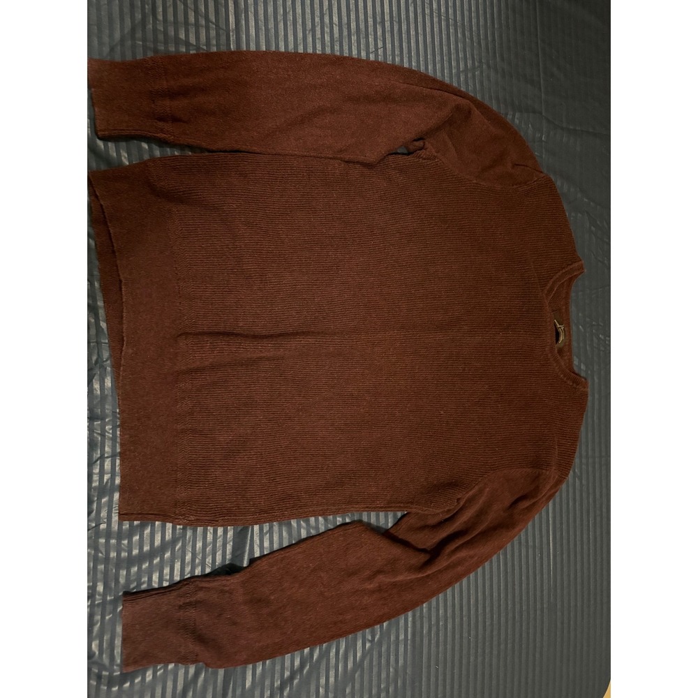 Marc Anthony Mens Slim Fit Luxury Blend Ribbed Crew Neck Sweater Burgundy M